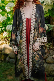 I Dream In Flowers Bamboo Duster Kimono Robe with Bees