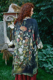 I Dream In Flowers Bamboo Duster Kimono Robe with Bees