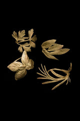 Italian Herb Artisan Brass Napkin Rings - Set of 4