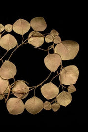 Round Leaf Eucalyptus Artisan Brass Trivet