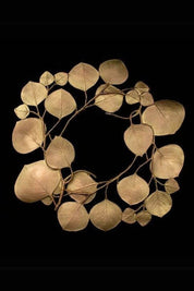 Round Leaf Eucalyptus Artisan Brass Trivet