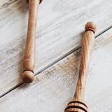 Natural Olive Wood Handcrafted Honey Dipper