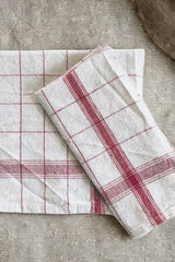 Handloom French Stripe Kitchen Towel, Red