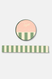 Closeup of Sage Stripe Washi Tape for Journaling and Crafts