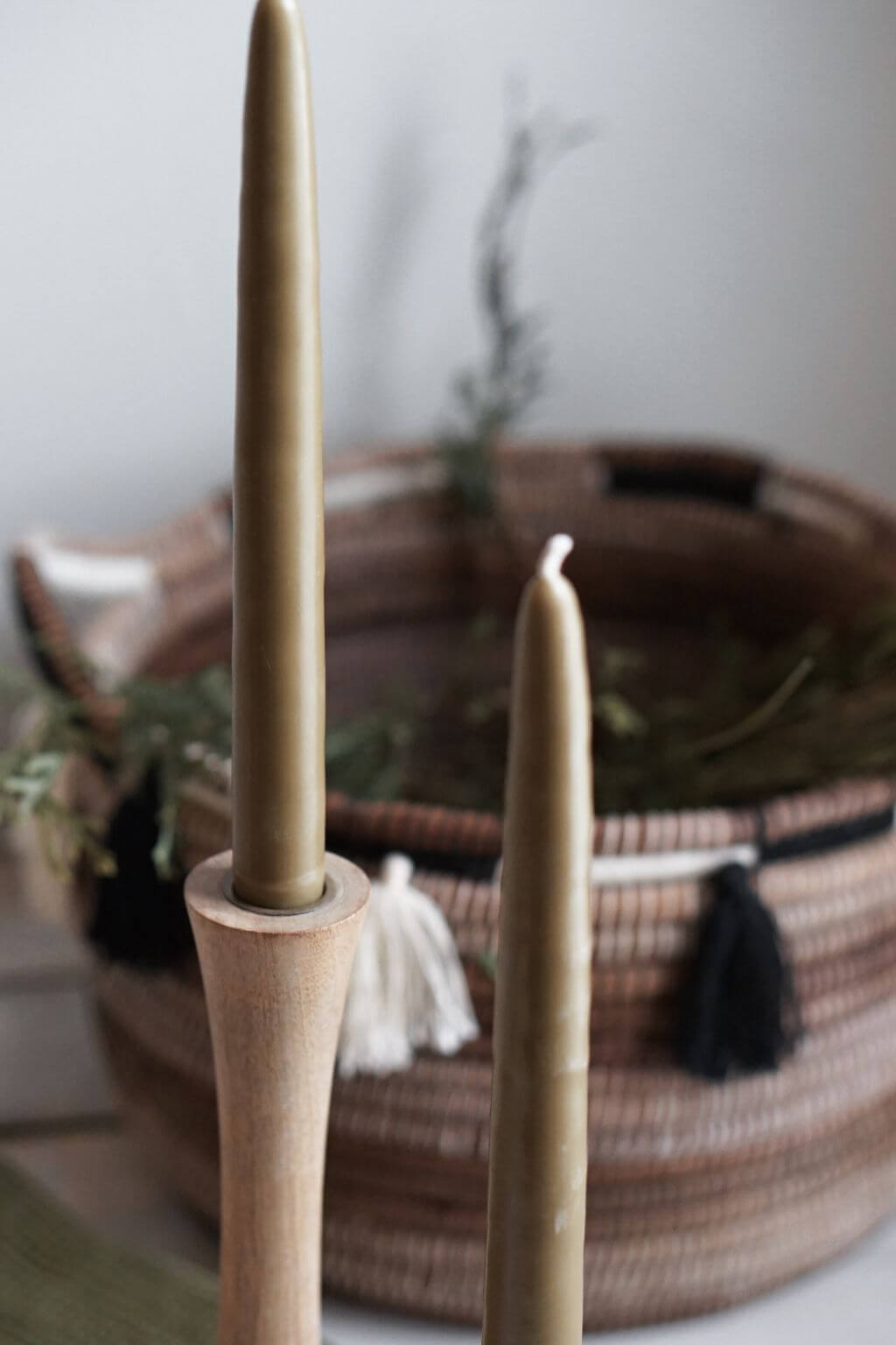 Hand Dipped Bayberry Taper Candles set/2