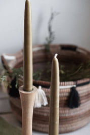 Hand Dipped Bayberry Taper Candles set/2