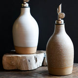 Handcrafted Ceramic Oil Bottle, Sandstone