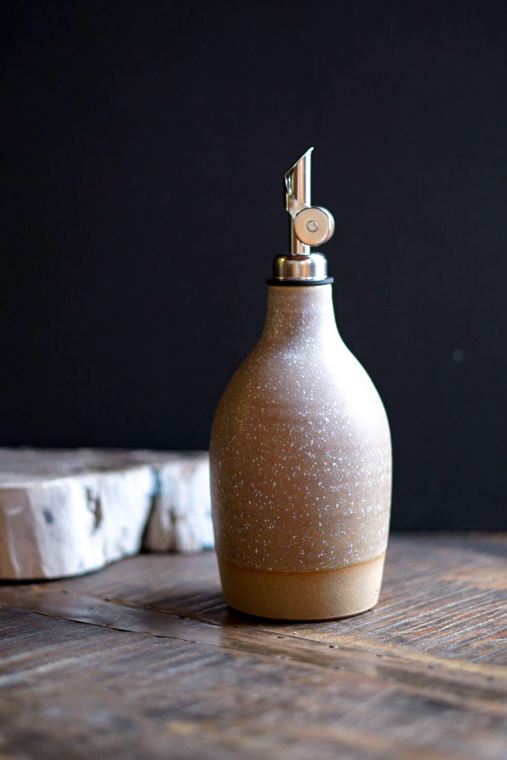 Handcrafted Ceramic Oil Bottle, Sandstone