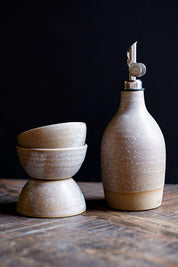 Handcrafted Ceramic Oil Bottle, Sandstone