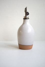 Handcrafted Ceramic Oil Bottle, Matte White