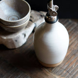 Handcrafted Ceramic Oil Bottle, Matte White