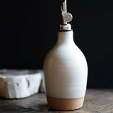 Handcrafted Ceramic Oil Bottle, Matte White