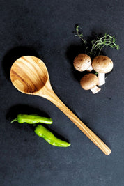 Deep Olive Wood Serving Spoon