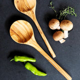 Deep Olive Wood Serving Spoon