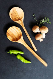 Deep Olive Wood Serving Spoon