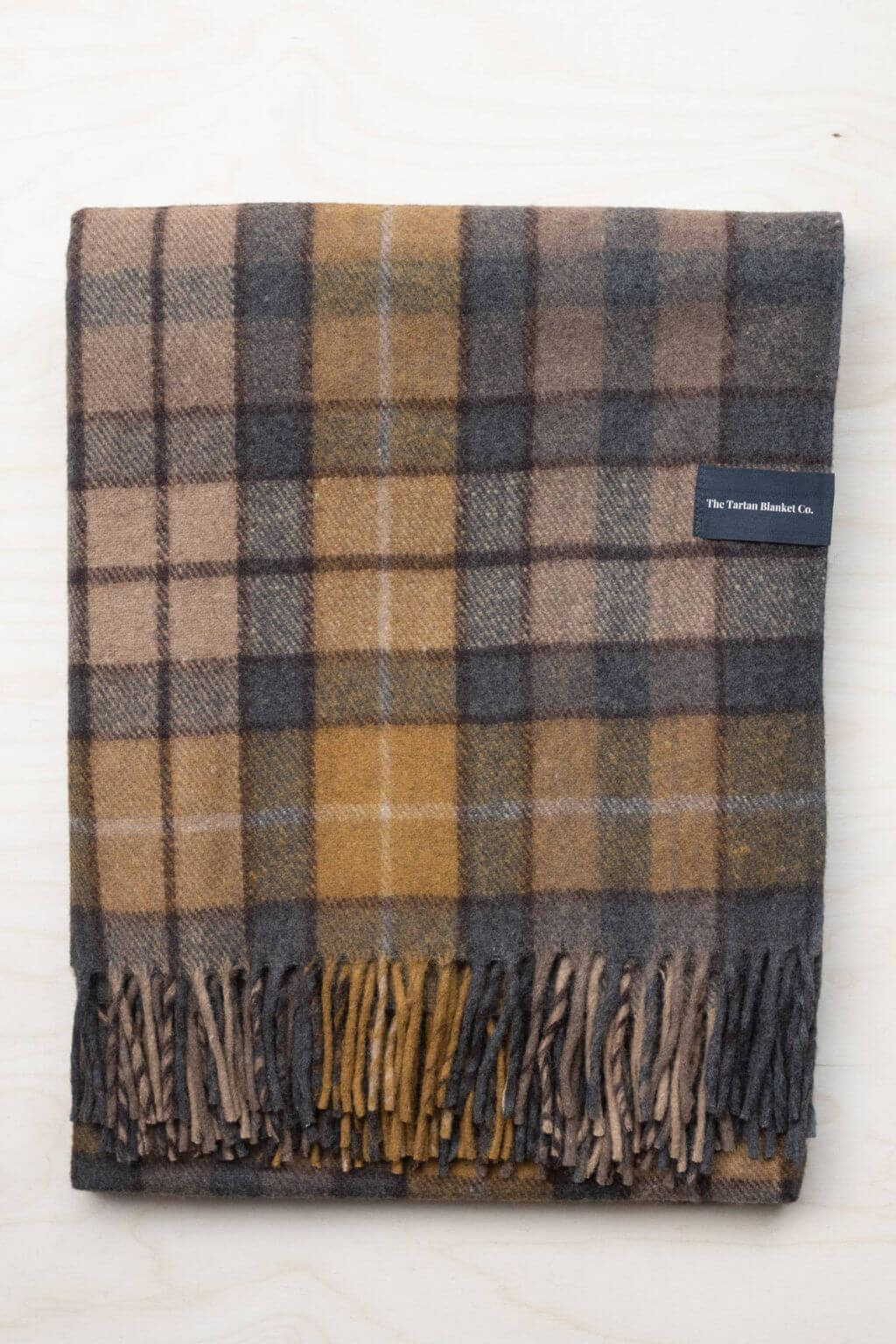 Recycled Wool Blanket in Buchanan Natural Tartan