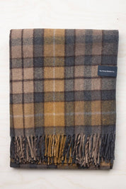 Recycled Wool Blanket in Buchanan Natural Tartan