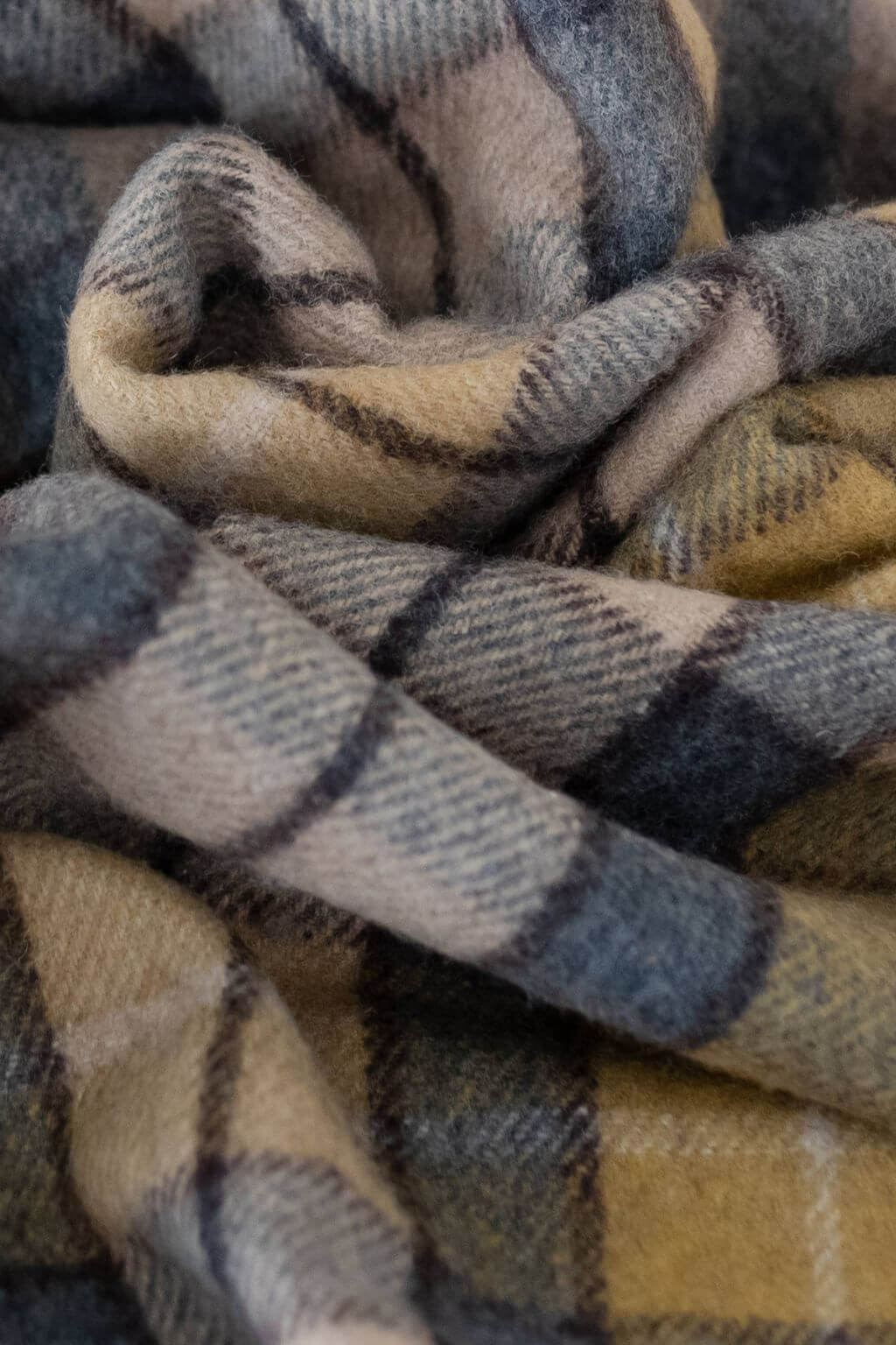 Recycled Wool Blanket in Buchanan Natural Tartan