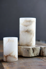 Elegant Alabaster Candle Holder