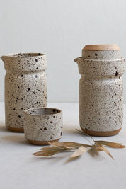 Speckled Stoneware Bedside Carafe Set | Artisan Crafted Ceramic