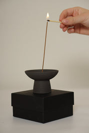Shibui Raw Black Stoneware Incense Holder