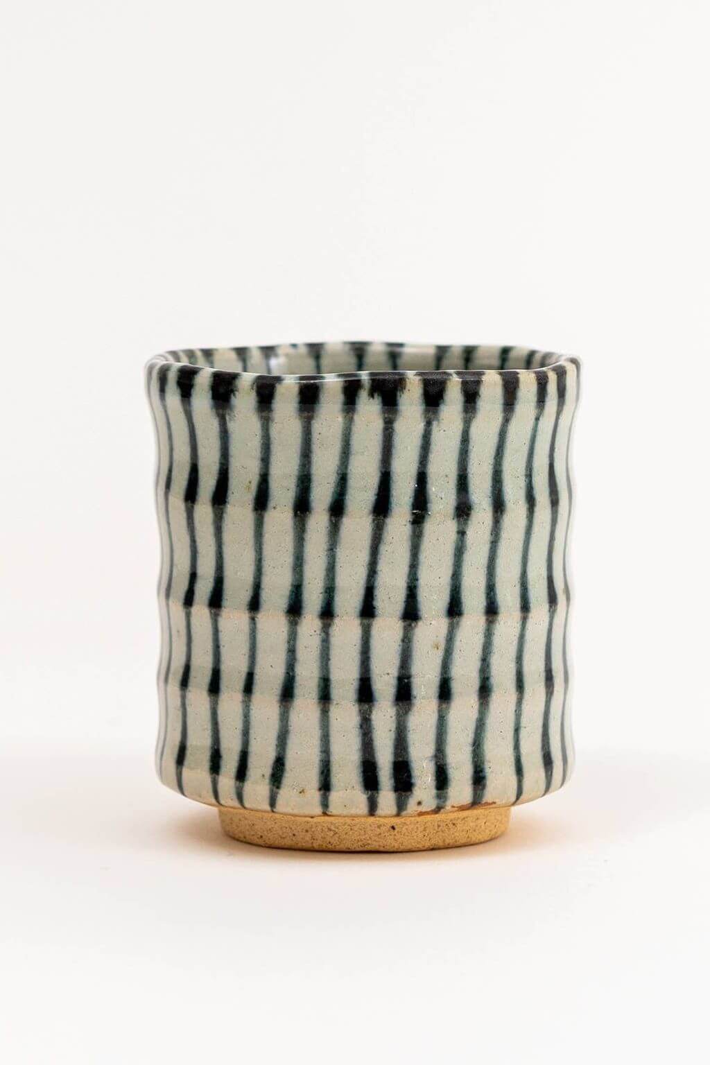 Mino Ware Handmade Striped Japanese Tea Cup