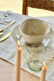 Handblown Floral Etched Water Glass