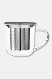 Minima™ Eva Tea Infuser Glass Mug, Wool Grey Lid