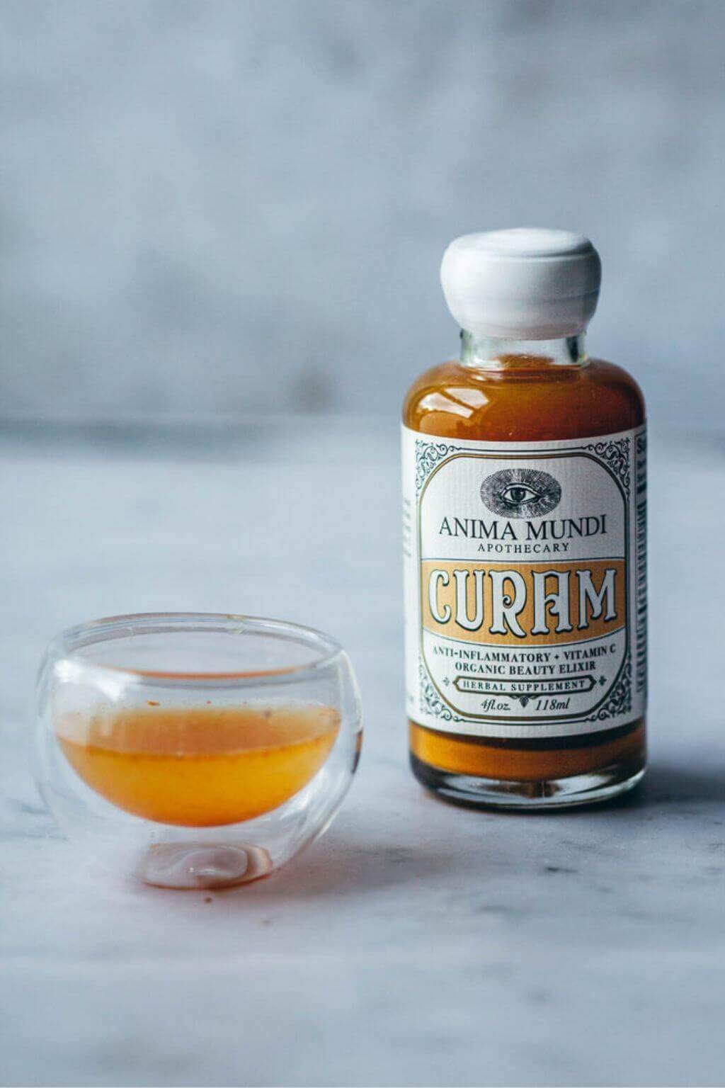 Curam Elixir 4 fl. oz | Turmeric Inner Beauty Elixir- Anti-inflammatory Skin Health Anima Mundi Apothecary