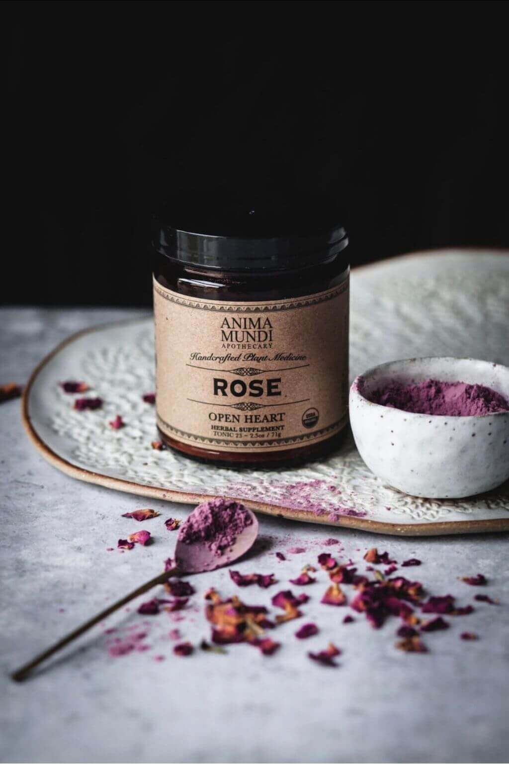 Rose Powder, Open Heart - 100% Organic Anima Mundi Apothecary