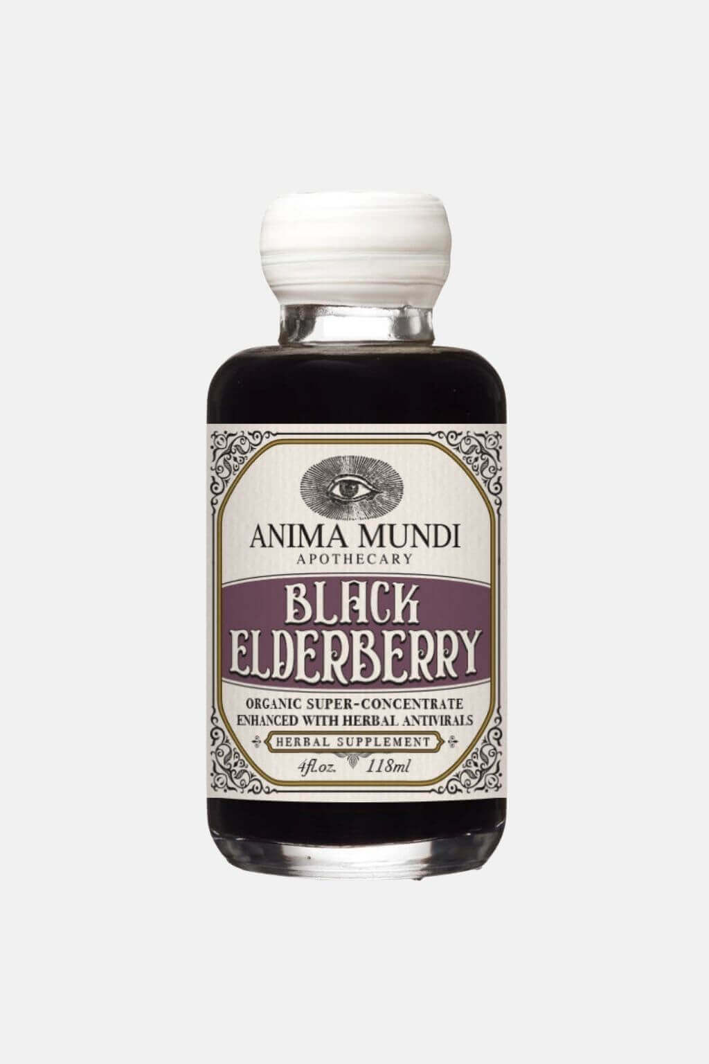 Black Elderberry Syrup, 4 fl. oz Enhanced with Botanical Anti-virals Anima Mundi Apothecary