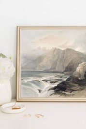 Majestic Coastline Vintage Art Print | 8x10 Artisan Made