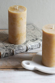 Pure Beeswax Pillar Candle, 100 hour Artisan Made