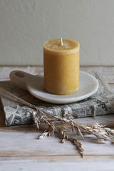 Pure Beeswax Pillar Candle, 3x4"
