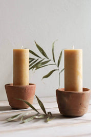 Pure Beeswax Skinny Pillar Candle, 60 hour Artisan Made