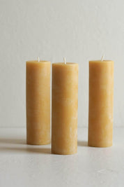 Pure Beeswax Skinny Pillar Candle, 60 hour Artisan Made