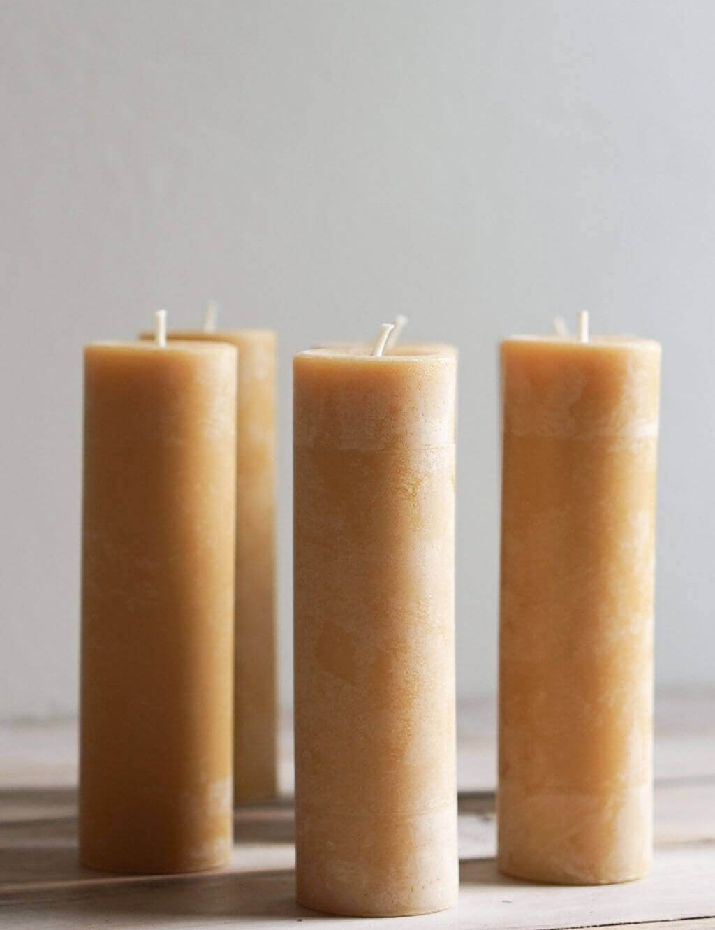 Pure Beeswax Skinny Pillar Candle, 60 hour Artisan Made