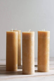 Pure Beeswax Skinny Pillar Candle, 60 hour Artisan Made