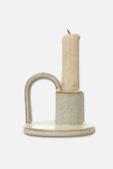 Handled Stoneware Taper Holder