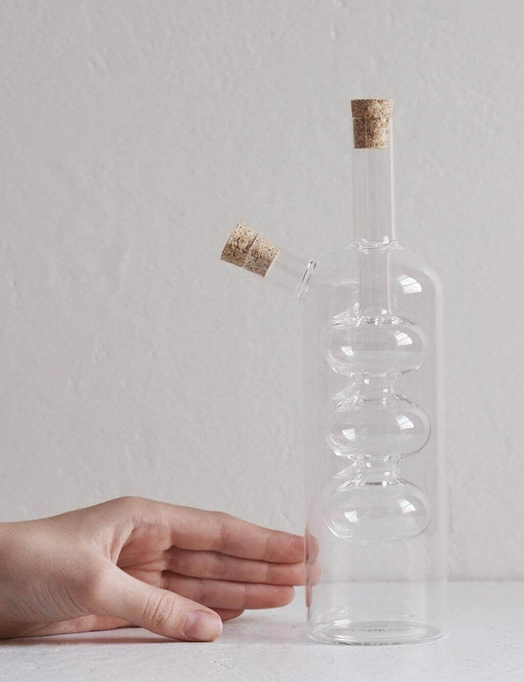Artisan Glass Oil + Vinegar Nesting Bottle Cruet
