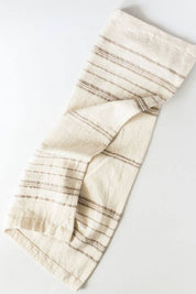 Avery Handwoven Tea Towel, Stone Stripe