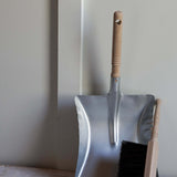 Galvanized Metal Dustpan + Natural Brush Set