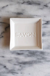 French Ceramic Savon Square Soap Dish