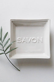 French Ceramic Savon Square Soap Dish