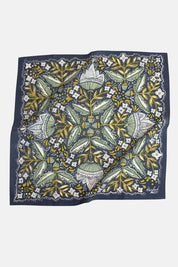 Amelia Bandana | Lush Verdant Blooms on Navy