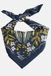 Amelia Bandana | Lush Verdant Blooms on Navy