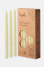 White Beeswax 10" Taper Candles, Box of 12