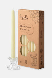 White Beeswax 10" Taper Candles, Box of 12