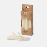 White Beeswax Birthday Candles, Box of 24