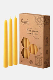 Yellow Beeswax 8" Taper Candles, Box of 12